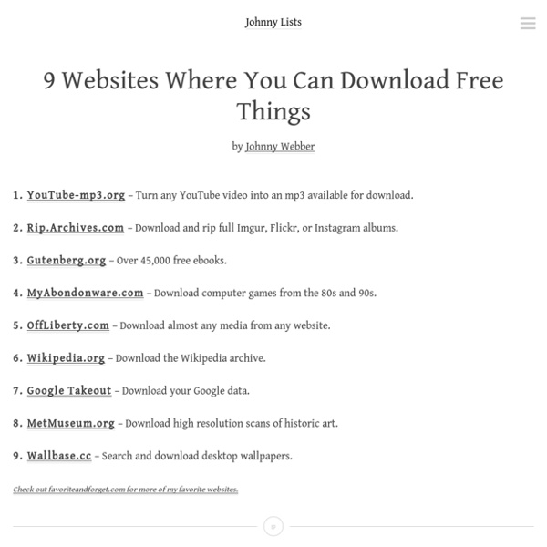 9 Websites Where You Can Download Free Things