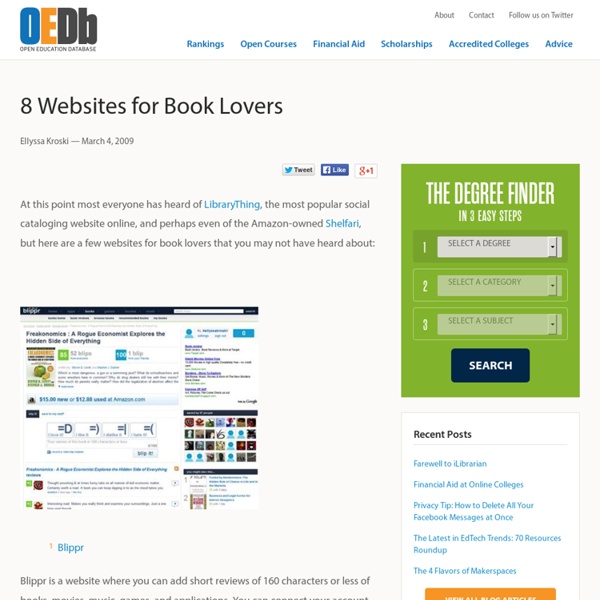 10 Websites for Book Lovers