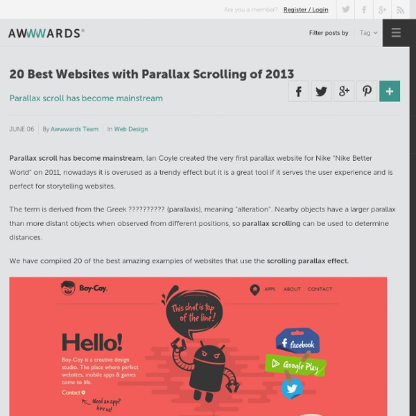 20 Best Websites with Parallax Scrolling of 2013