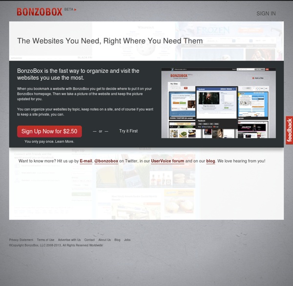 The Websites You Need, Right Where You Need Them — BonzoBox.com