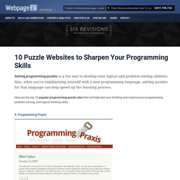 10 Puzzle Websites to Sharpen Your Programming Skills