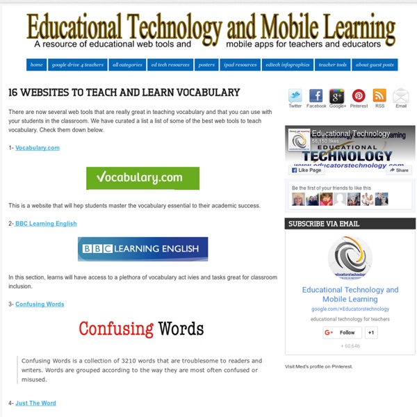 16 Websites to Teach and Learn Vocabulary