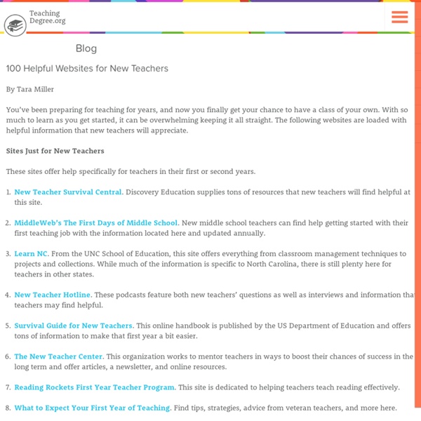 100 Helpful Websites for New Teachers