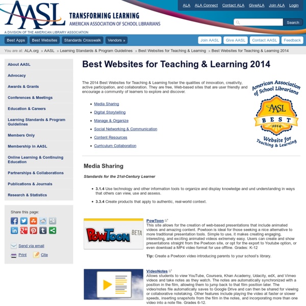 AASL Best Websites for Teaching & Learning 2014