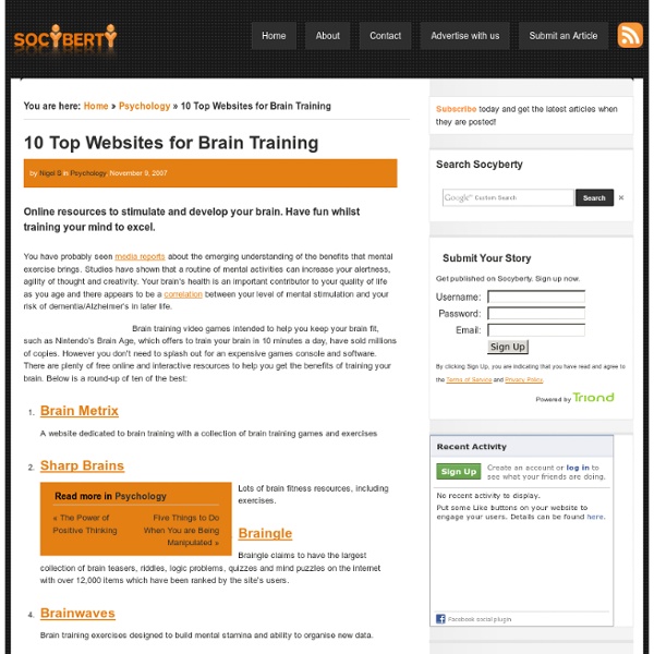 10 Top Websites for Brain Training