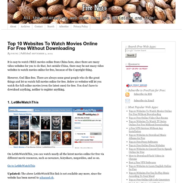 Top 10 Websites To Watch Movies Online For Free Without Downloading