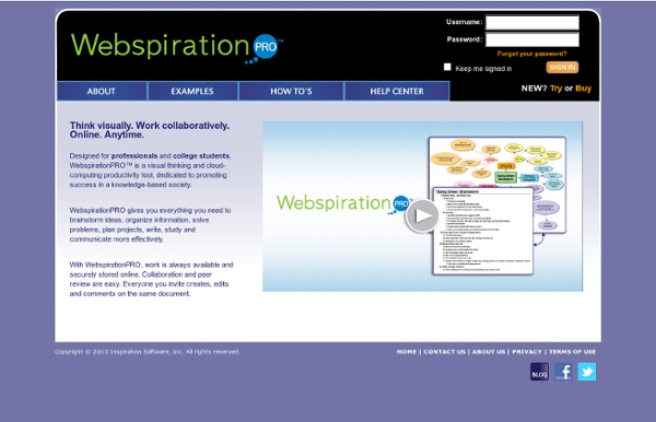 WebspirationPRO: Online Visual Thinking Tool