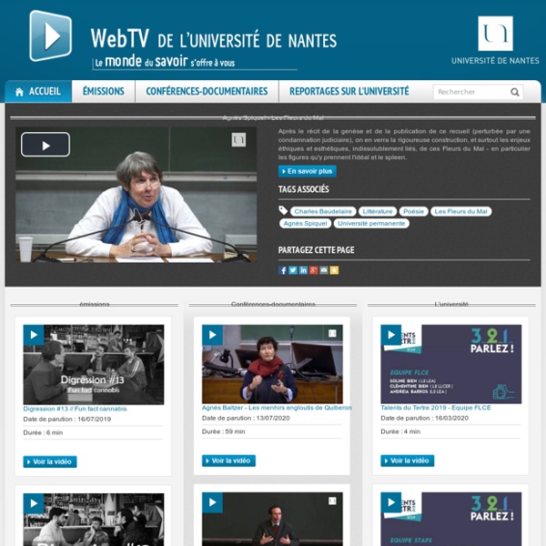 Webtv de l'Université de Nantes - WebTV Université de Nantes
