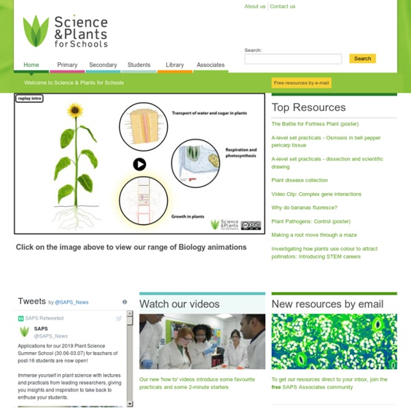 Welcome - Science & Plants for Schools