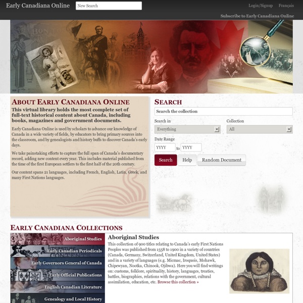 Welcome - Early Canadiana Online