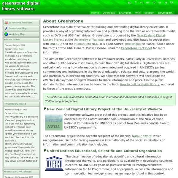 Greenstone Digital Library Software Pearltrees