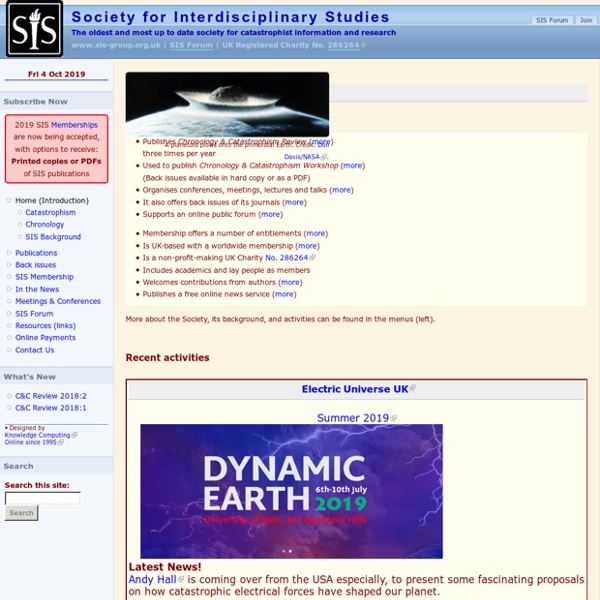 Society for Interdisciplinary Studies (SIS) Home Page