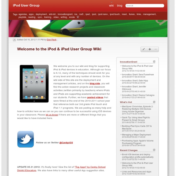 Welcome to the iPod & iPad User Group Wiki