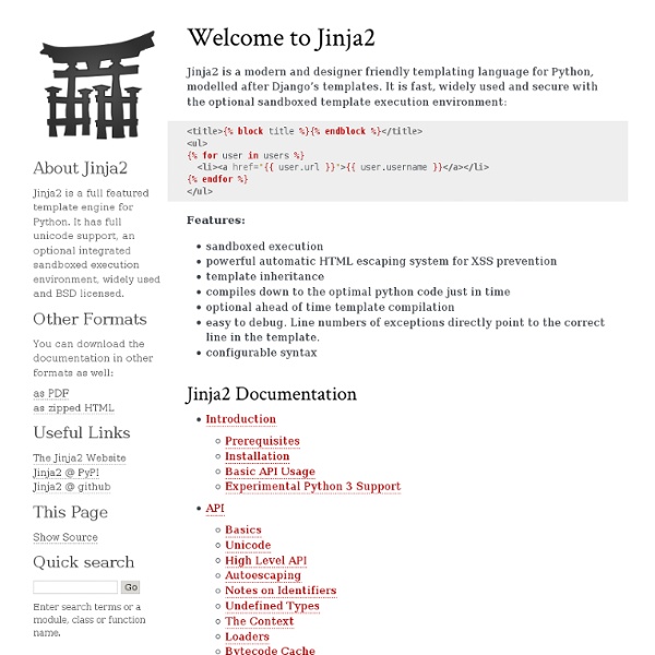 Welcome to Jinja2 — Jinja2 2.8-dev documentation