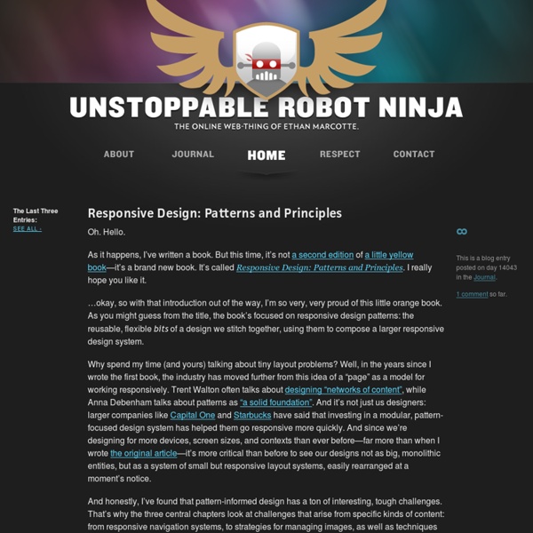 Welcome to Ethan Marcotte’s website — Unstoppable Robot Ninja