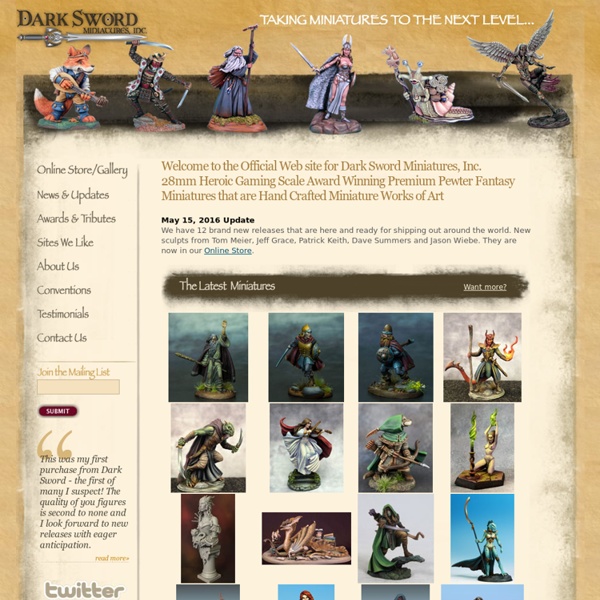 Welcome to Dark Sword Miniatures - Award Winning Fantasy Miniatures in Pewter