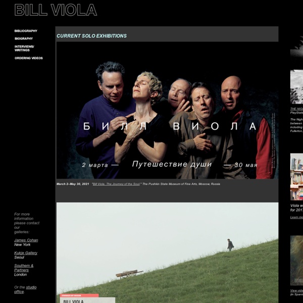 Welcome to the official BILL VIOLA website