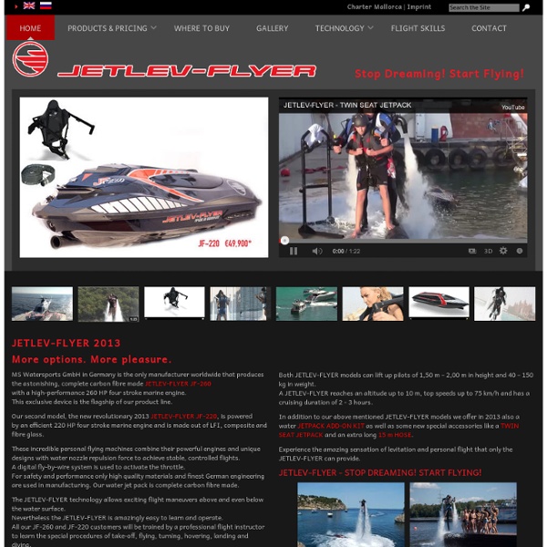 Welcome to the Official Jetlev-Flyer Website