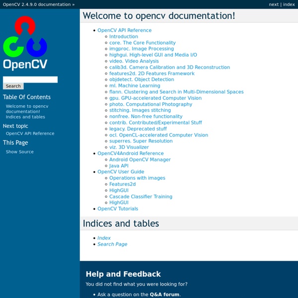 Welcome to opencv documentation! — OpenCV v2.4.0-beta documentation