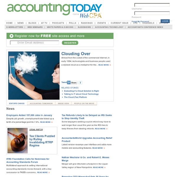Accounting Today - Tools and Resources for the Electronic Accountant - An Investcorp and SourceMedia Publication