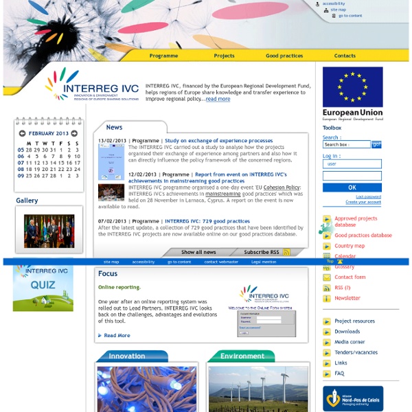 Welcome to the website of INTERREG IVC