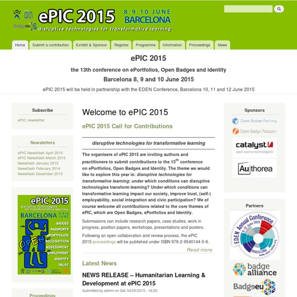 Welcome to ePIC 2011, the 9th international ePortfolio & Identity Conference — EIfEL Events