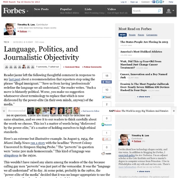 Language, Politics, and Journalistic Objectivity
