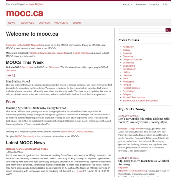 Welcome to MOOC.CA ~ MOOC