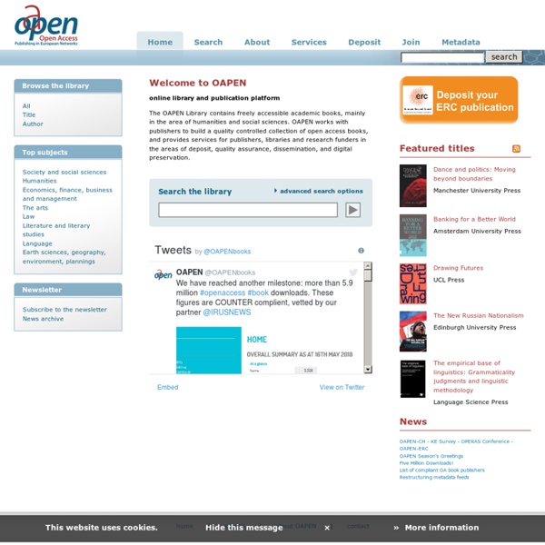 OAPEN - Open Access Publishing in European Networks