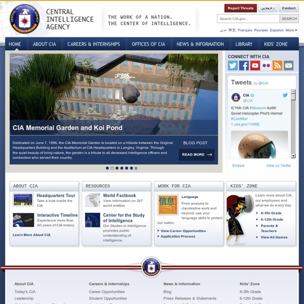 Welcome to the CIA Web Site — Central Intelligence Agency