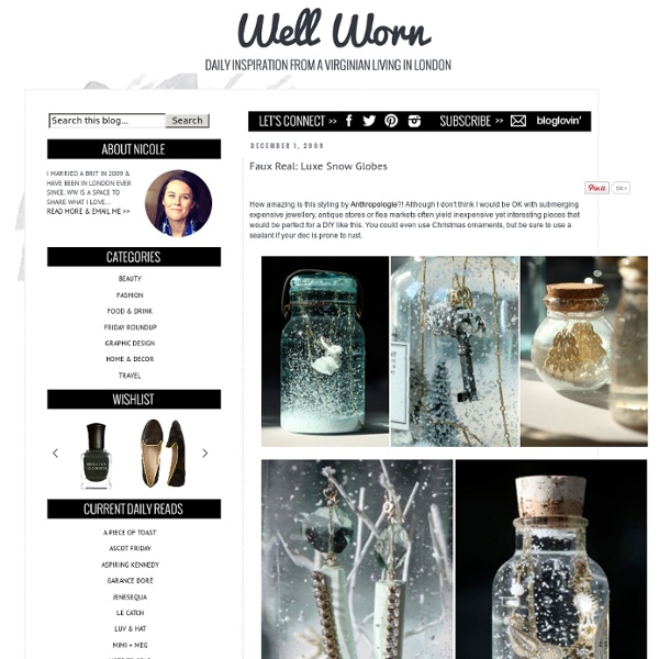 WELL WORN: Faux Real: Luxe Snow Globes