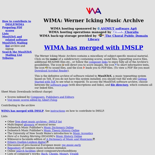 WIMA: Werner Icking Music Archive
