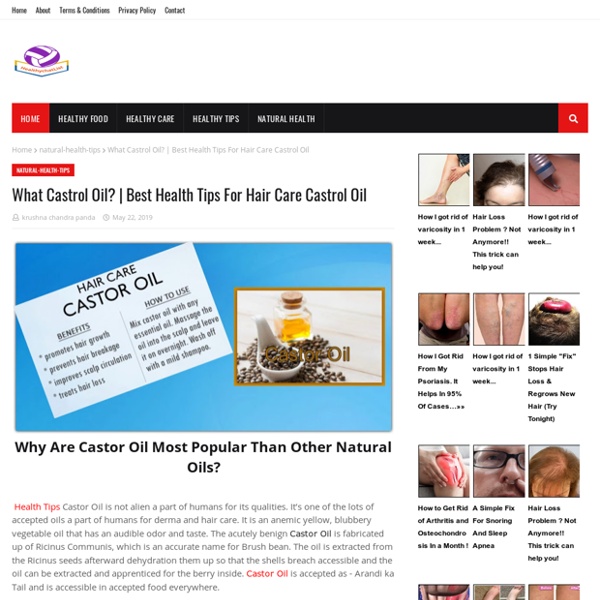 Best Health Tips For Hair Care Castrol Oil