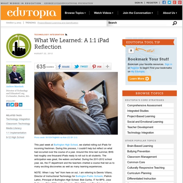 What We Learned: A 1:1 iPad Reflection