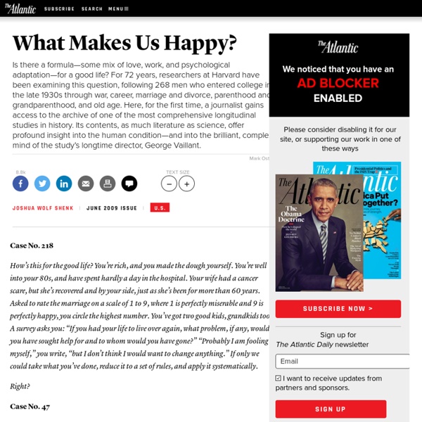 What Makes Us Happy? - The Atlantic (June 2009)