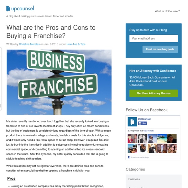 What are the Pros and Cons to Buying a Franchise?