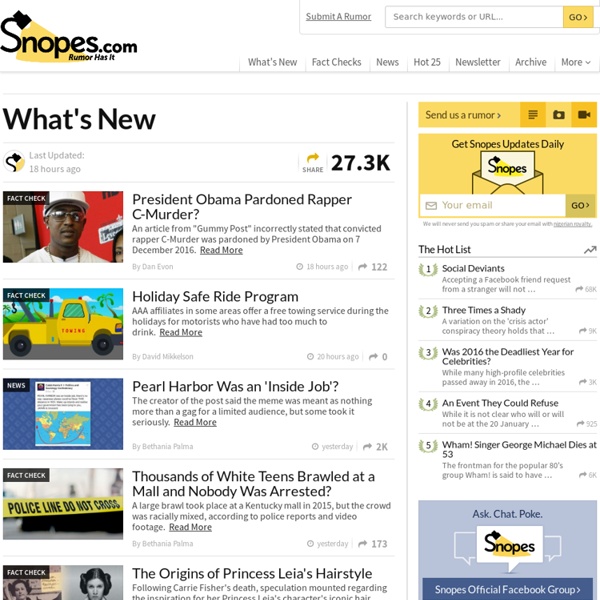 New Articles on snopes.com