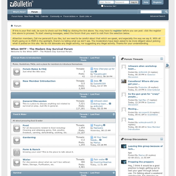 When SHTF - The Modern Day Survival Forum