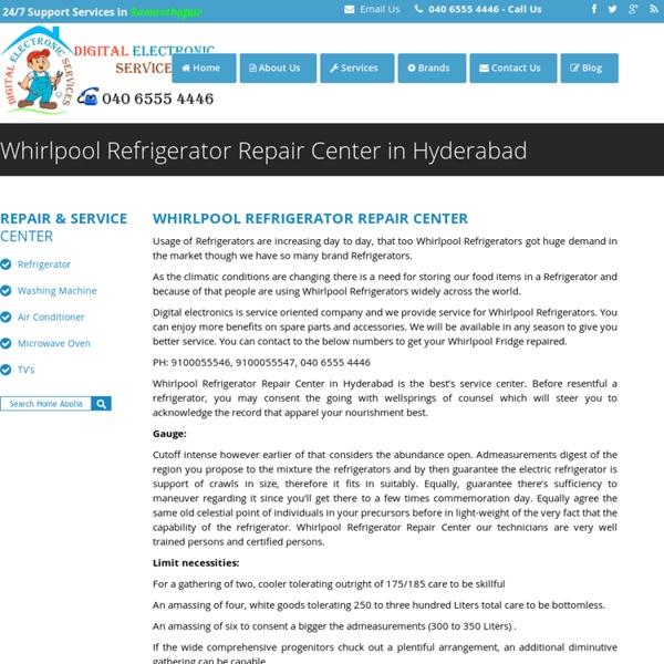 Whirlpool Refrigerator Repair Center in Hyderabad
