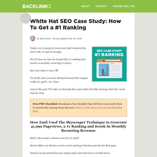 White Hat SEO Case Study: How To Get a #1 Ranking