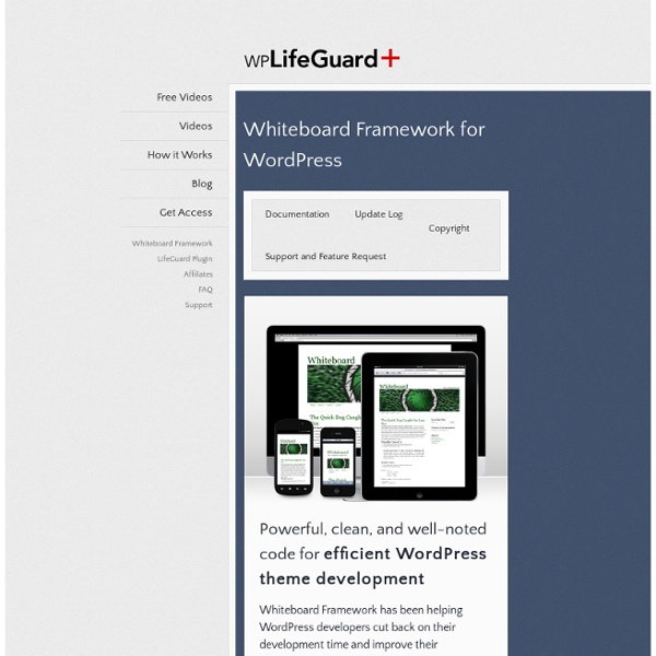 Whiteboard Framework for WordPress