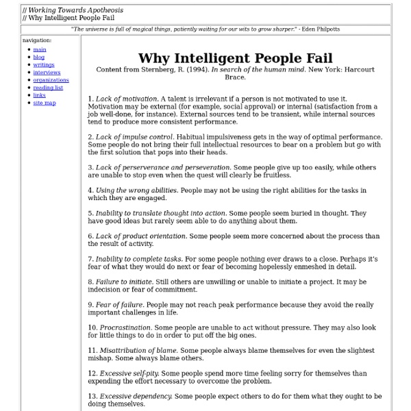 Why Intelligent People Fail