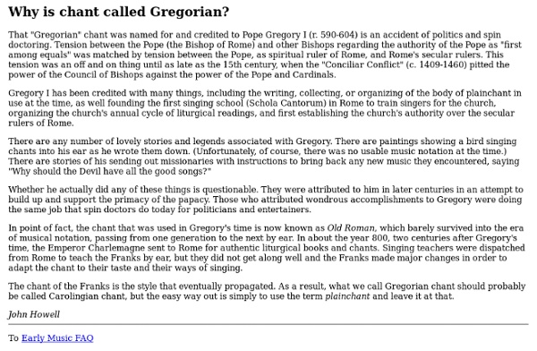 Why is chant called Gregorian?