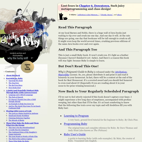 Why’s (poignant) guide to ruby