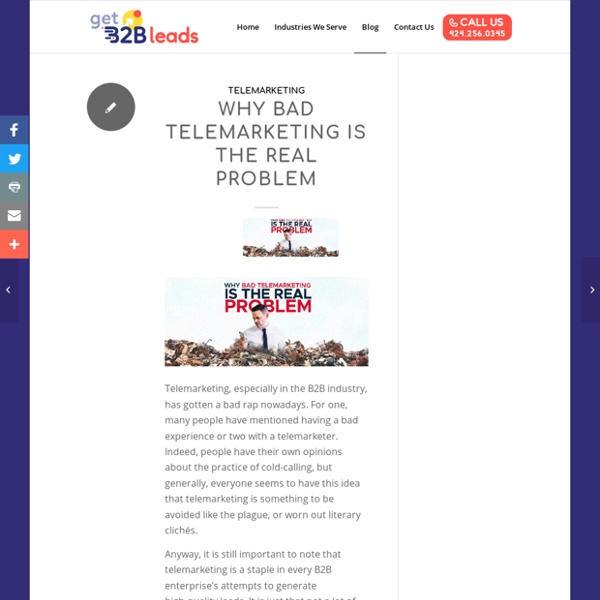 Why Bad Telemarketing is the Real Problem