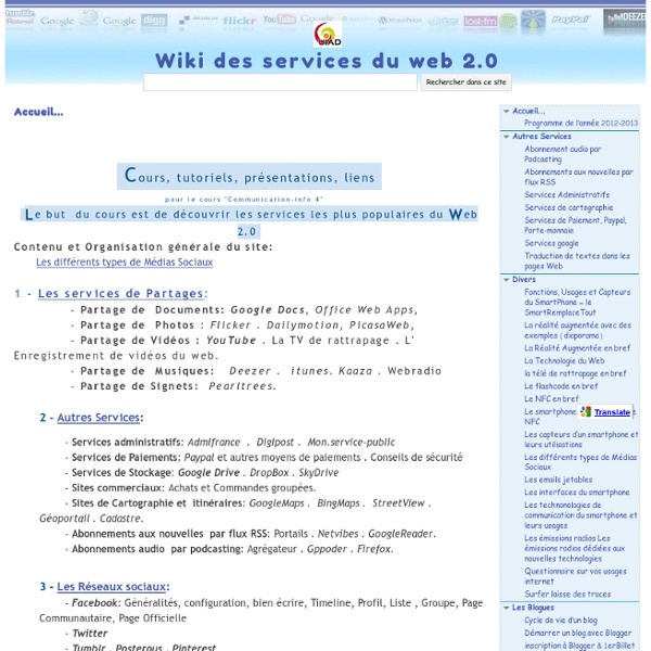 Wiki - Principaux sites du Web 2.0