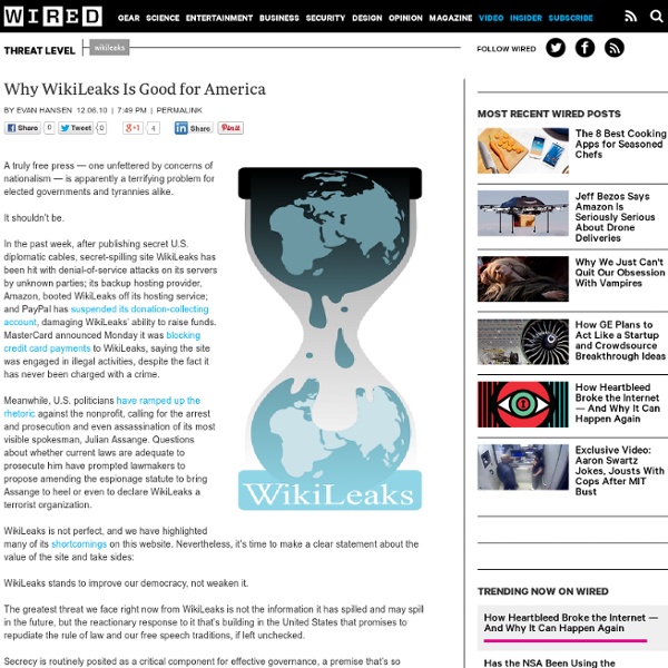 Pourquoi Wikileaks est bon pour l'Amérique