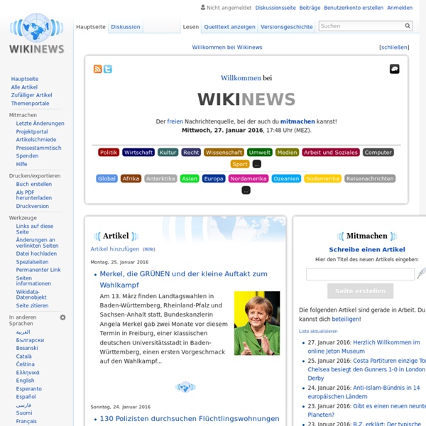 Wikinews, die freie Nachrichtenquelle