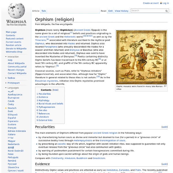 Orphism (religion) - Wikipedia, the free encyclopedia - Aurora