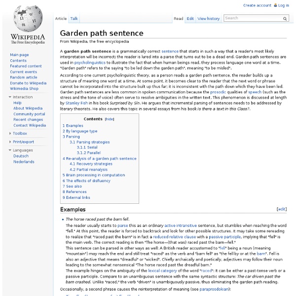 Garden path sentence